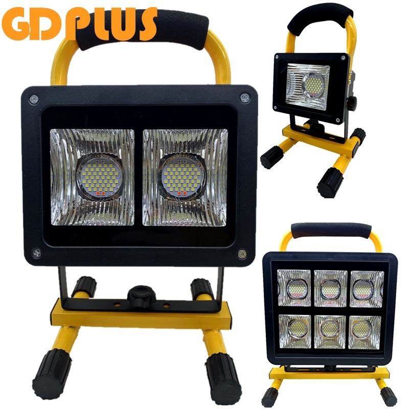 Φορητός προβολέας LED 200W με οθόνη στάθμης μπαταρίας, προβολέας αναζήτησης και σετ κόκκινο‑μπλε φλας προειδοποίησης
