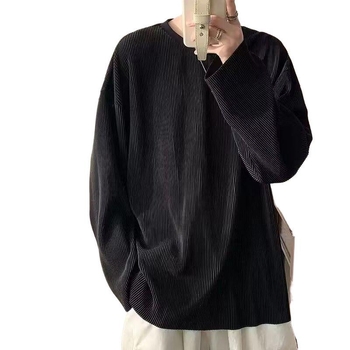 Αντρική μακριμάνικη T‑shirt από ice-silk, προστασία από τον ήλιο, θερινός σχεδιασμός, εξειδικευμένο στυλ μόδας, έμπνευση από κορεατικό στυλ, χαλαρή γραμμή
