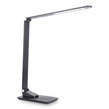 LED настолна лампа за защита на очите, метална текстура, сгъваема, 10W безжично зареждане и USB порт, офисна лампа