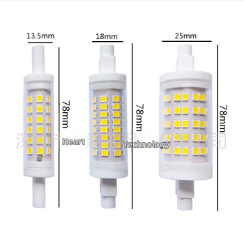 R7S LED kukuričná lampa, 78 mm, 20W, keramická, bez mihania, dvojstranná, 3000K–6000K, 42/48/64/84/96/128 LED
