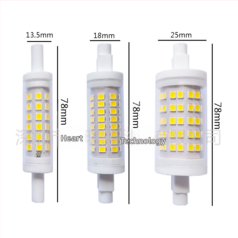 R7S LED kukuričná lampa, 78 mm, 20W, keramická, bez mihania, dvojstranná, 3000K–6000K, 42/48/64/84/96/128 LED