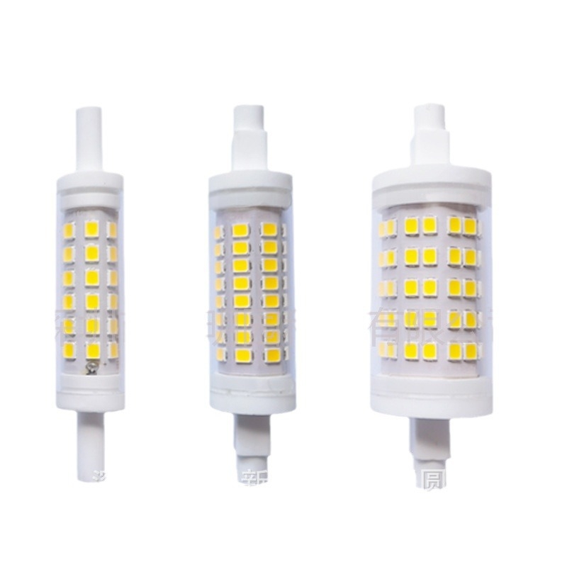 R7S LED kukorica lámpa, 78 mm, 20W, kerámia, flicker-mentes, kétoldalas, 3000K-6000K, 42/48/64/84/96/128 LED