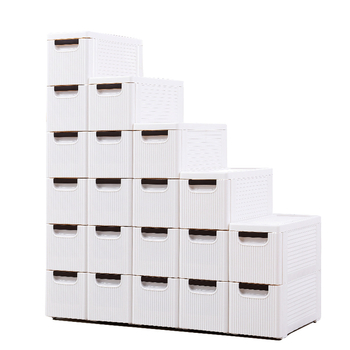Moderný minimalistický plastový zásuvkový viacposchodový úložný skriňa do kúpeľne, kuchyne, obývačky a spálne.