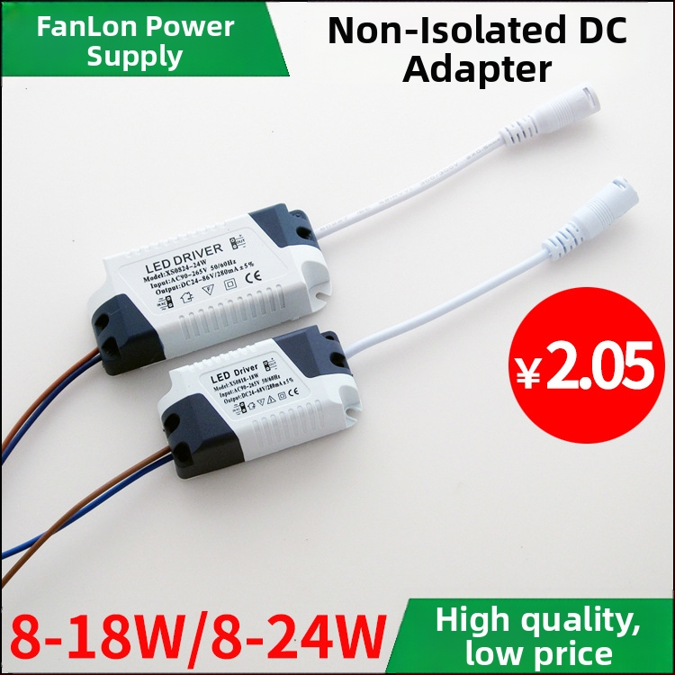 LED panelový ovládač, 8-18W, 12W, 24W, široký vstup, konštantný prúd, neizolovaný, ultra tenké napájanie s DC samičím konektorom