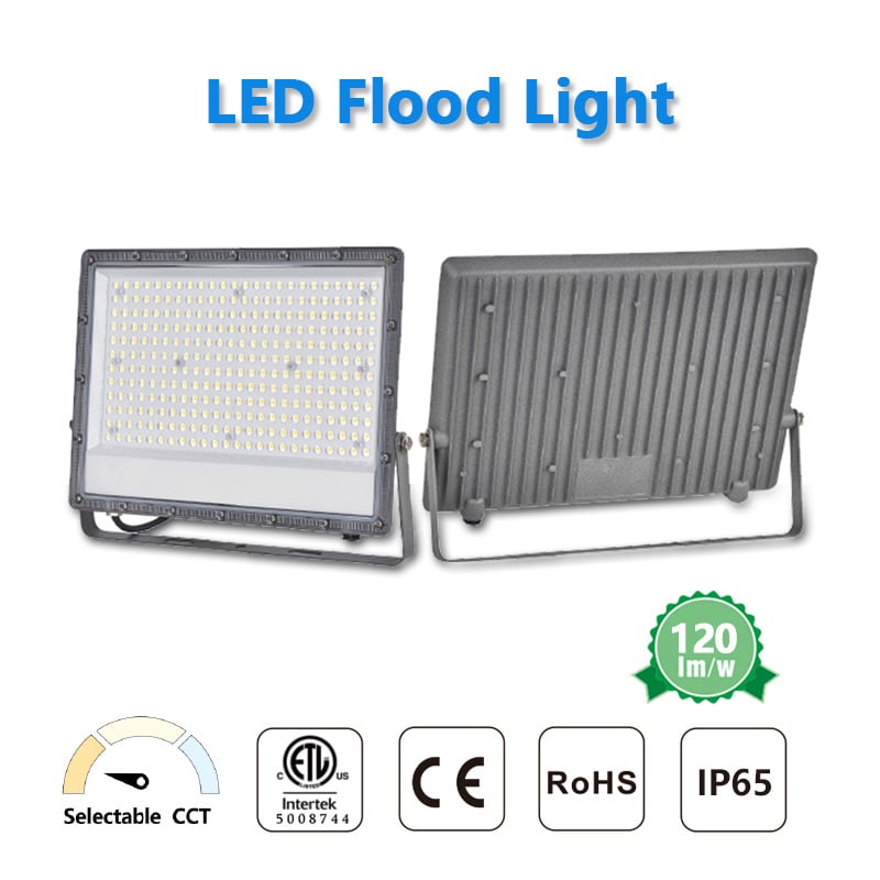 Εξωτερικός IP65 προβολέας LED 150W, αδιάβροχος για αποθήκες, εργοστάσια και γήπεδα — λεπτός τοίχου προβολέας LED, ETL