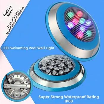 LED podvodné svetlo pre bazény - farebné osvetlenie, stena svetlo pre bazén a fontánu, vodotesné krajinné osvetlenie, 12V-24V, IP68