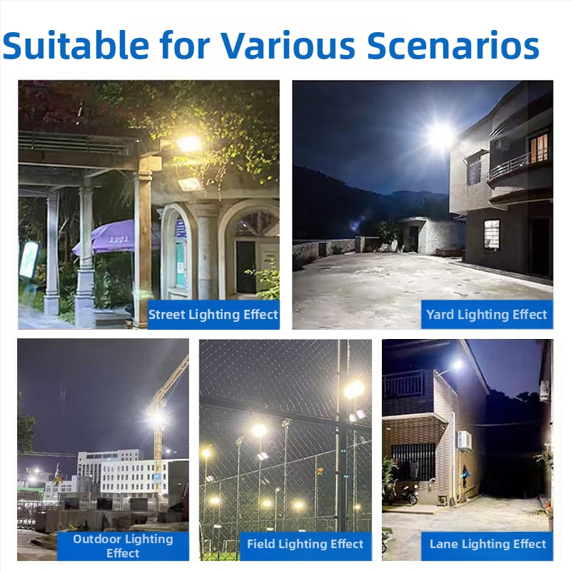 LED vonkajší solárny reflektor pre záhradu, vodotesný, 100W–200W, IP67