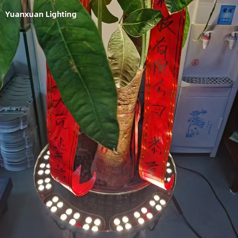 Vonkajšia solárna LED lampa na obopínanie stromu s prstenovým uchytením, 12W RGB floodlight pre dvor a záhradu