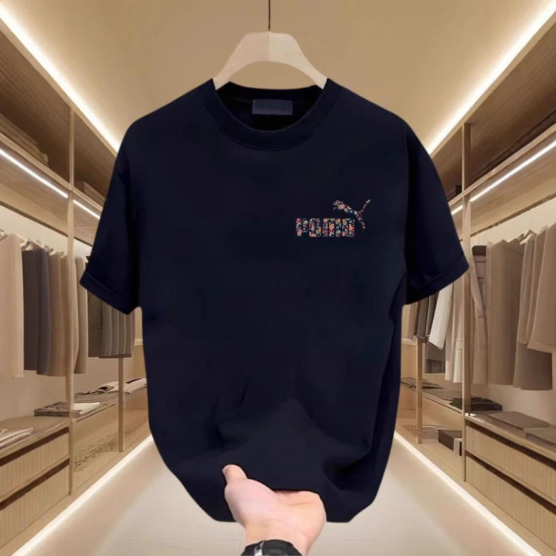 Unisex κοντομάνικη μπλούζα από μαλακό βαμβάκι, φαρδιά γραμμή, στρογγυλή λαιμόκοψη, καλοκαιρινό streetwear με γεωμετρικό σχέδιο