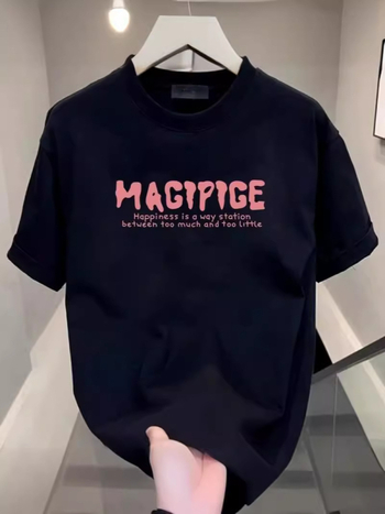 Ανδρικό κοντομάνικο T‑shirt από 100% βαμβάκι, καλοκαίρι 2024, casual με τύπωμα καρτούν