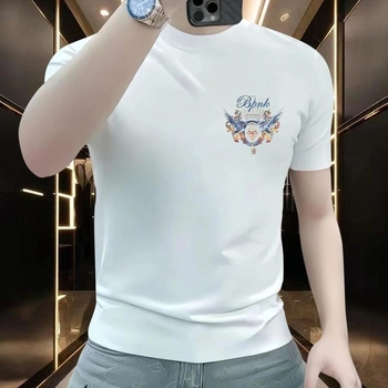 Ανδρικό κοντομάνικο T‑shirt, 2026 casual μόδα, βαμβακερό, στρογγυλός λαιμός, άνετη γραμμή, καλοκαίρι, εκτύπωση με κινούμενα σχέδια
