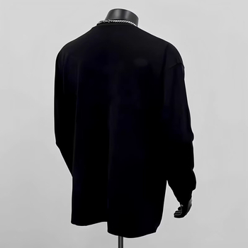 Ανδρικό μακρυμάνικο T‑shirt από 100% βαμβάκι, υψηλής ποιότητας, με στρογγυλό λαιμό, σε στυλ ζευγαριών για άνοιξη και φθινόπωρο