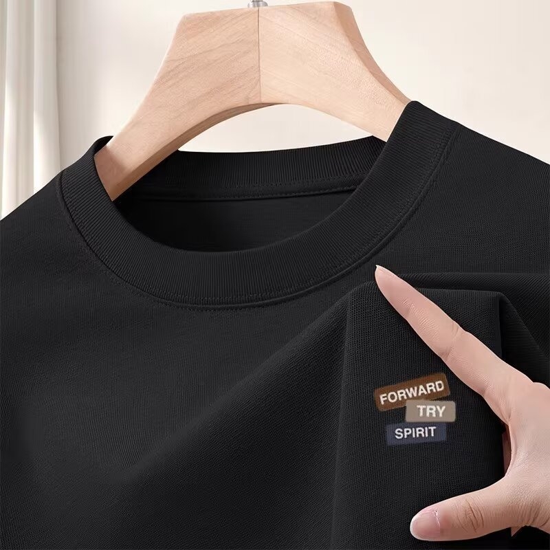 Ανδρικό μακρυμάνικο T‑shirt από 100% βαμβάκι, υψηλής ποιότητας, με στρογγυλό λαιμό, σε στυλ ζευγαριών για άνοιξη και φθινόπωρο