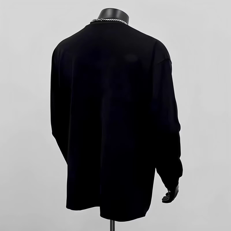 Ανδρικό μακρυμάνικο T‑shirt από 100% βαμβάκι, υψηλής ποιότητας, με στρογγυλό λαιμό, σε στυλ ζευγαριών για άνοιξη και φθινόπωρο