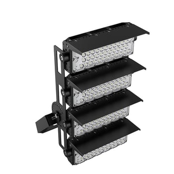 600W LED stadionvilágító lámpa bordás hűtőbordával és anti-glare funkcióval, magas oszlopos felszereléshez