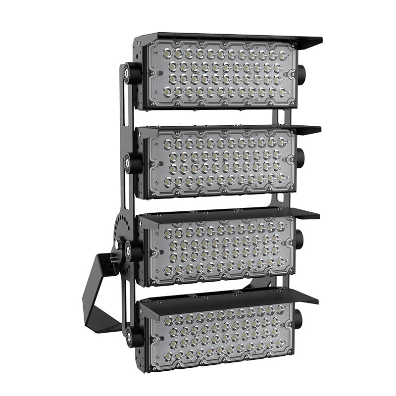 600W LED stadionvilágító lámpa bordás hűtőbordával és anti-glare funkcióval, magas oszlopos felszereléshez