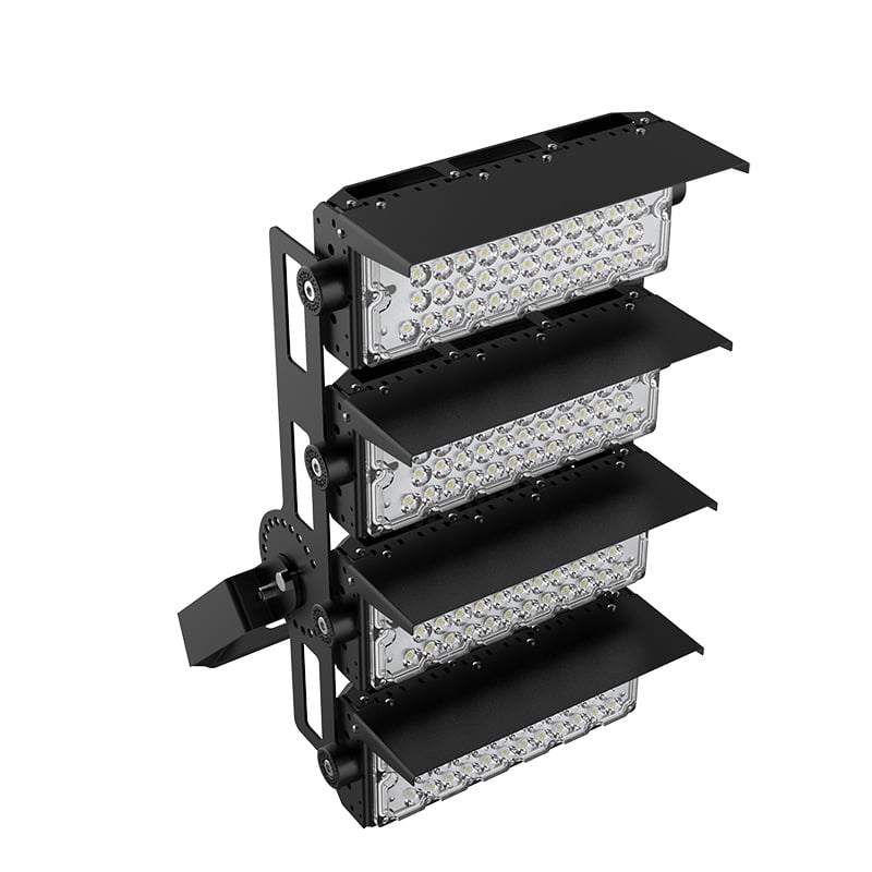 600W LED stadionvilágító lámpa bordás hűtőbordával és anti-glare funkcióval, magas oszlopos felszereléshez