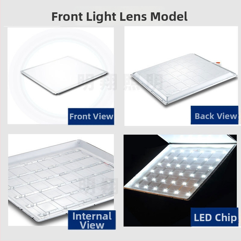 LED plochý panel 600x600, hliníkový rám 595x595, 110V, sadrová doska, zabudované stropné svetlo 60x60x60