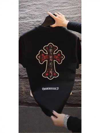 Ανδρική κοντομάνικη μπλούζα T‑shirt από 100% βαμβάκι με κέντημα, μοντέρνα και καθημερινή