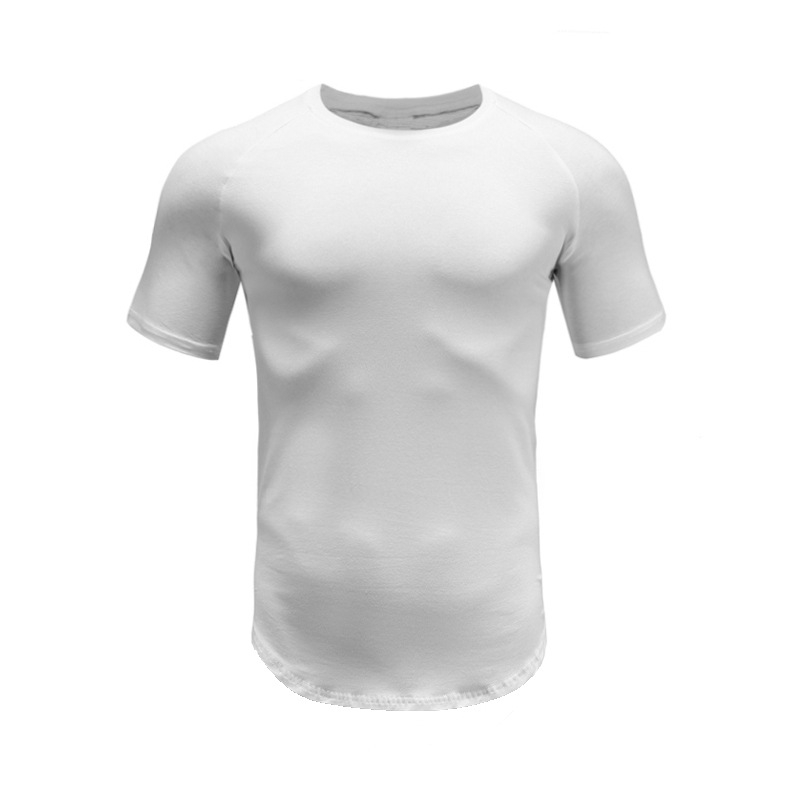 Βαμβακερό κοντομάνικο T‑shirt με εφαρμοστό κόψιμο και ραγκλάν μανίκια