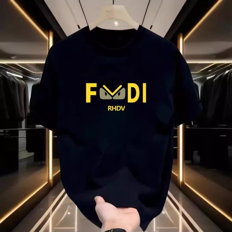 Ανδρική κοντομάνικη βαμβακερή T-shirt, χαλαρή γραμμή, καλοκαιρινό μοντέλο 2025, εκτύπωση κινεζικής κουλτούρας