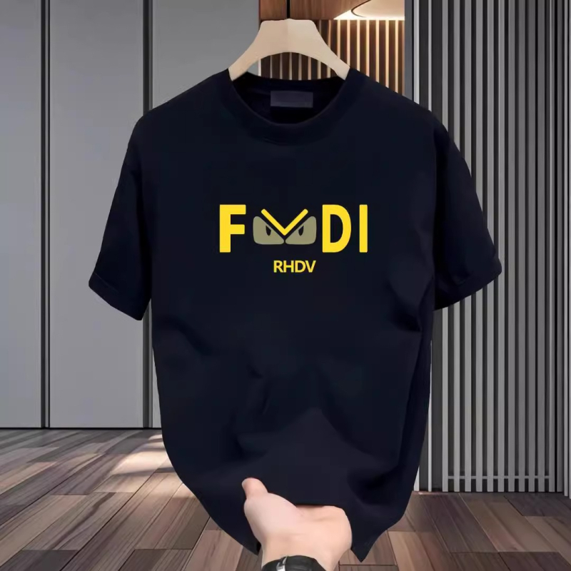 Ανδρική κοντομάνικη βαμβακερή T-shirt, χαλαρή γραμμή, καλοκαιρινό μοντέλο 2025, εκτύπωση κινεζικής κουλτούρας