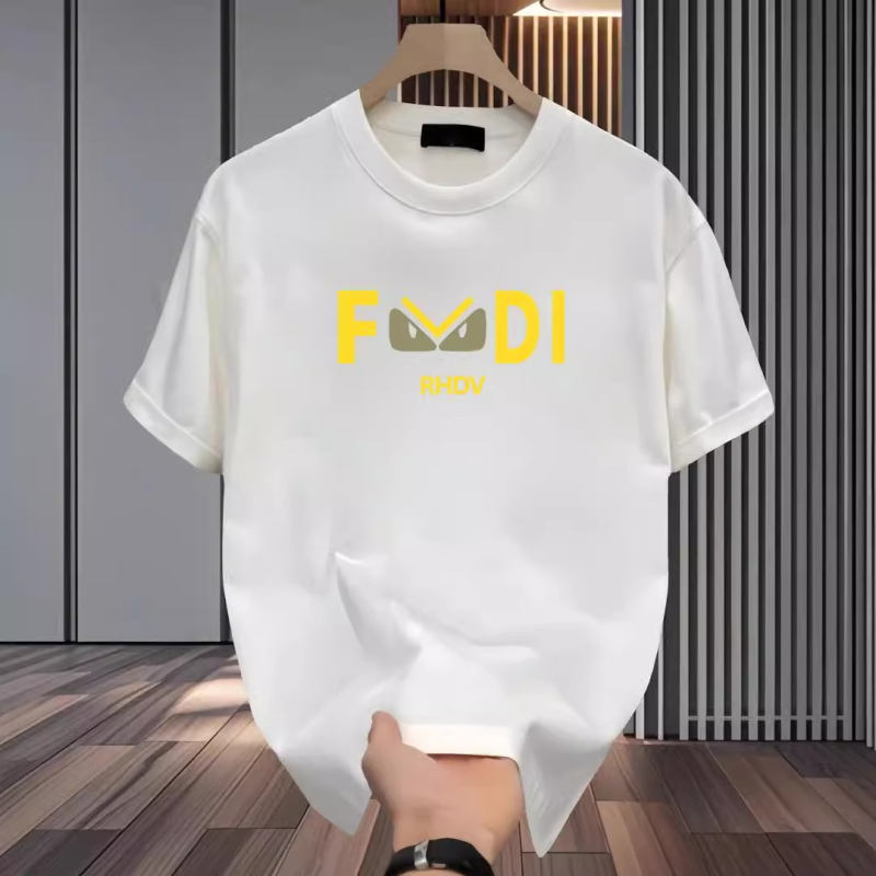 Ανδρική κοντομάνικη βαμβακερή T-shirt, χαλαρή γραμμή, καλοκαιρινό μοντέλο 2025, εκτύπωση κινεζικής κουλτούρας