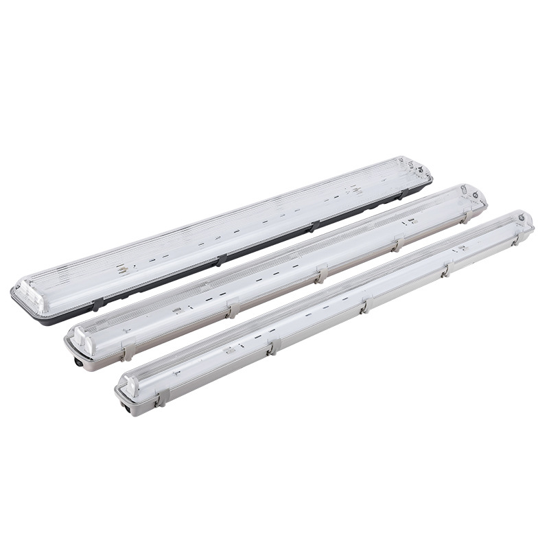 LED háromvédett lámpatartó T5/T8-hoz difúzoros árnyékolóval, nedvességálló és vízálló, 1.2 m hosszú