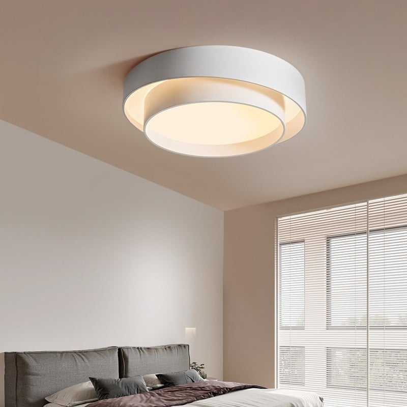 Nordický minimalistický stropný LED svetlík s kruhom a viacerými prsteňmi, atmosférické osvetlenie pre jedáleň a hlavnú spálňu