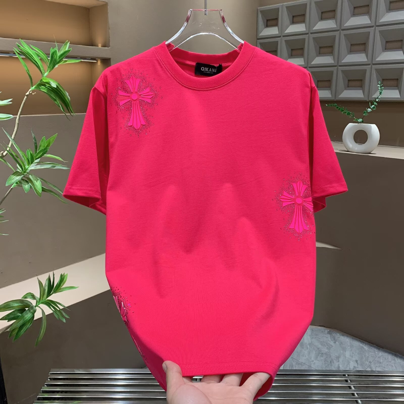 Ανδρική κοντομάνικη μπλούζα με στρογγυλή λαιμόκοψη, επιθέματα με κέντημα, ελαφρός πολυτελής αέρας, υψηλής ποιότητας, ευέλικτο casual καλοκαιρινό τοπ