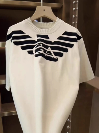 2025 Ευρωπαϊκή Έκδοση T‑Shirt με Εκτύπωση Αετού, Ανδρικό, Χαλαρή Γραμμή, Κοντό Μανίκι