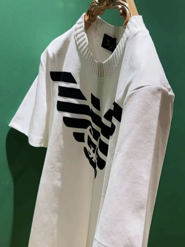 2025 Ευρωπαϊκή Έκδοση T‑Shirt με Εκτύπωση Αετού, Ανδρικό, Χαλαρή Γραμμή, Κοντό Μανίκι