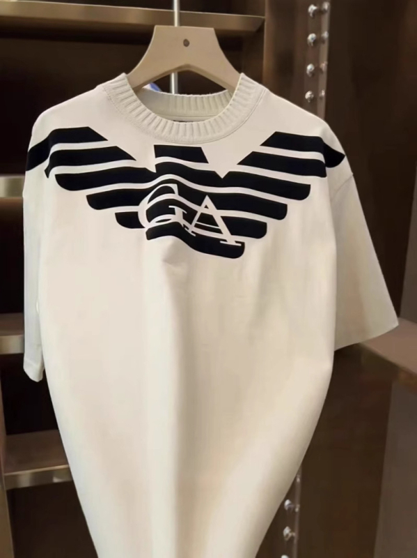 2025 Ευρωπαϊκή Έκδοση T‑Shirt με Εκτύπωση Αετού, Ανδρικό, Χαλαρή Γραμμή, Κοντό Μανίκι