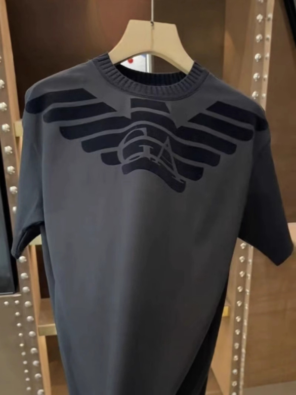 2025 Ευρωπαϊκή Έκδοση T‑Shirt με Εκτύπωση Αετού, Ανδρικό, Χαλαρή Γραμμή, Κοντό Μανίκι