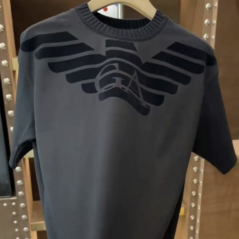 2025 Ευρωπαϊκή Έκδοση T‑Shirt με Εκτύπωση Αετού, Ανδρικό, Χαλαρή Γραμμή, Κοντό Μανίκι