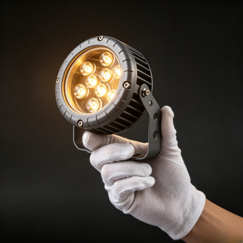 IP65 αδιάβροχος προβολέας LED για αυλές, δέντρα και τοπίο με βίλα, 24V, 18 LED, 3000K ζεστό λευκό, αλουμινένιο περίβλημα, διαστάσεις 180×230 mm, βάρος 2 kg, 50 000 ώρες.