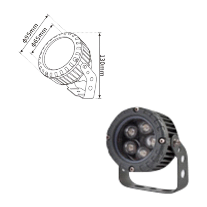 IP65 αδιάβροχος προβολέας LED για αυλές, δέντρα και τοπίο με βίλα, 24V, 18 LED, 3000K ζεστό λευκό, αλουμινένιο περίβλημα, διαστάσεις 180×230 mm, βάρος 2 kg, 50 000 ώρες.