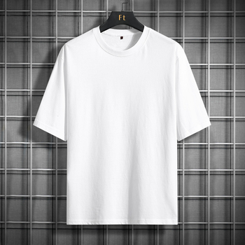 Ανδρικό κοντομάνικο T‑shirt, Καλοκαίρι 2024, Κορεατικό στυλ, άνετη γραμμή, μονόχρωμο, στρογγυλός λαιμός