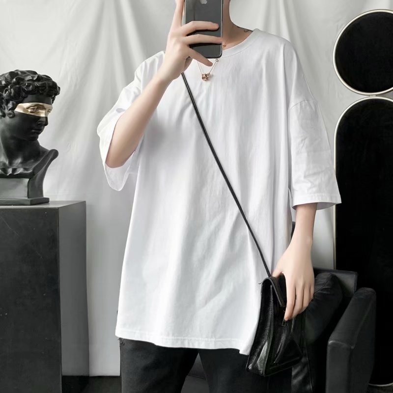 Ανδρικό κοντομάνικο T‑shirt, Καλοκαίρι 2024, Κορεατικό στυλ, άνετη γραμμή, μονόχρωμο, στρογγυλός λαιμός