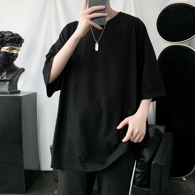 Ανδρικό κοντομάνικο T‑shirt, Καλοκαίρι 2024, Κορεατικό στυλ, άνετη γραμμή, μονόχρωμο, στρογγυλός λαιμός