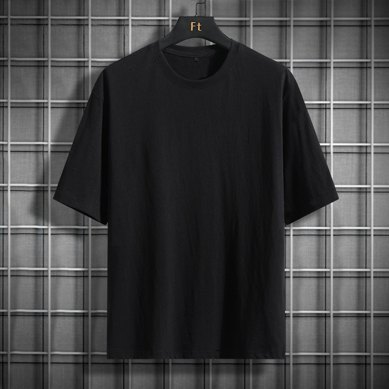 Ανδρικό κοντομάνικο T‑shirt, Καλοκαίρι 2024, Κορεατικό στυλ, άνετη γραμμή, μονόχρωμο, στρογγυλός λαιμός
