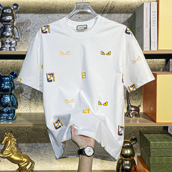 Ανδρικό κοντομάνικο T‑shirt σε αμερικανικό στυλ με σχέδιο γραμμάτων, υψηλής ποιότητας μίνιμαλιστικός σχεδιασμός, 2025 καλοκαίρι, χαλαρή γραμμή, ευρωπαϊκό ύφος