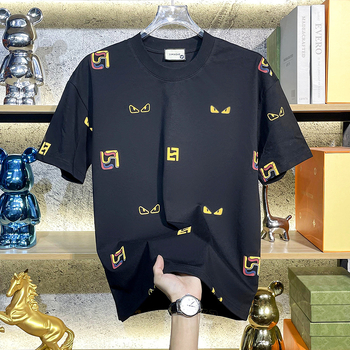 Ανδρικό κοντομάνικο T‑shirt σε αμερικανικό στυλ με σχέδιο γραμμάτων, υψηλής ποιότητας μίνιμαλιστικός σχεδιασμός, 2025 καλοκαίρι, χαλαρή γραμμή, ευρωπαϊκό ύφος
