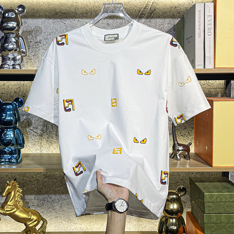 Ανδρικό κοντομάνικο T‑shirt σε αμερικανικό στυλ με σχέδιο γραμμάτων, υψηλής ποιότητας μίνιμαλιστικός σχεδιασμός, 2025 καλοκαίρι, χαλαρή γραμμή, ευρωπαϊκό ύφος