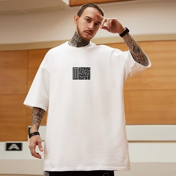 Ανδρικό T-shirt καλοκαιρινό, άνετης γραμμής, κοντό μανίκι, 100% βαμβάκι, μεγάλο μέγεθος