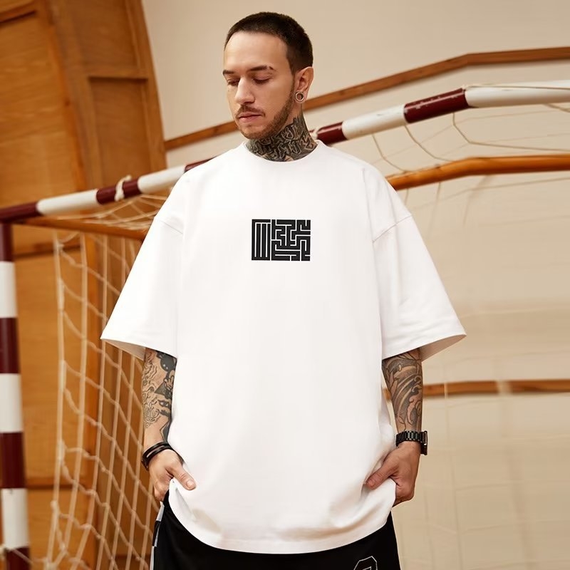 Ανδρικό T-shirt καλοκαιρινό, άνετης γραμμής, κοντό μανίκι, 100% βαμβάκι, μεγάλο μέγεθος