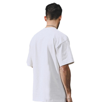 Chao Brand Plus-Size Ανδρικό T‑Shirt από Βαμβάκι, 220 g, Μονόχρωμο Λευκό, Στρογγυλός Λαιμός, Κοντό Μανίκι, Άνετη Γραμμή, Καλοκαίρι
