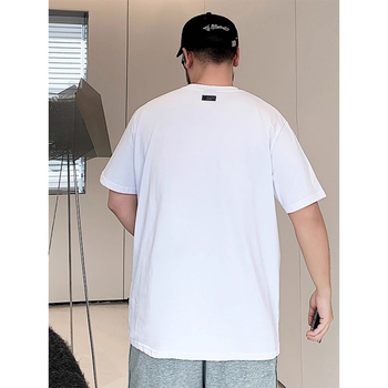 Ανδρικό κοντομάνικο T-shirt με εκτύπωση χαμογελαστού προσώπου, σε μεγάλο μέγεθος, βαμβάκι, στρογγυλός λαιμός, φαρδιά γραμμή, καλοκαίρι