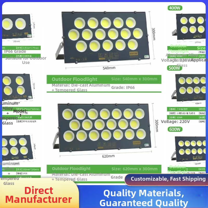 LED reflektor Yaming floodlight 500W/400W, vonkajší vodotesný osvetľovač pre štadión a ihrisko