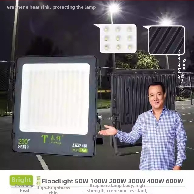 LED reflektor vonkajší IP65, vodeodolný, 50W, 60° lúč, pre dvor, stavenisko a fabriku